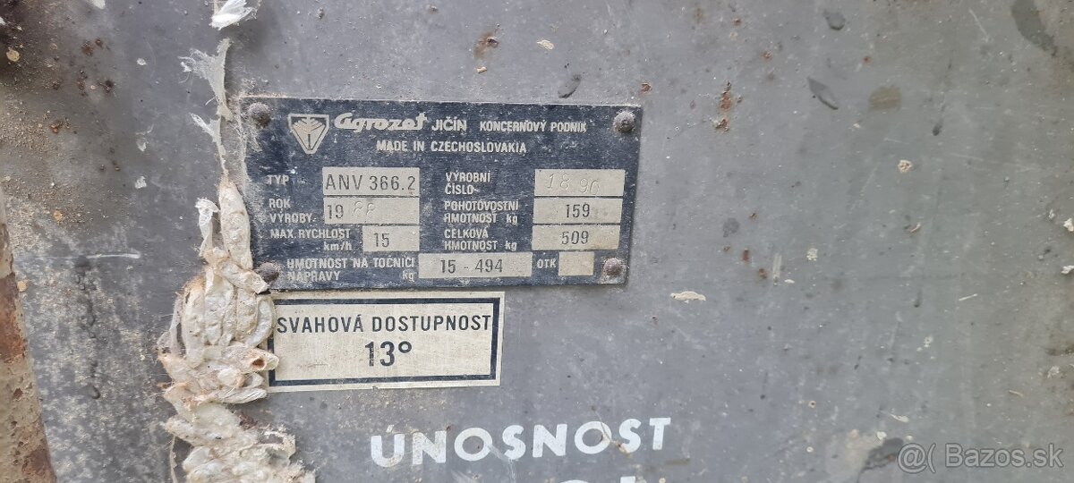 vlečka / príves za malotraktor brzdená s posedom - 2