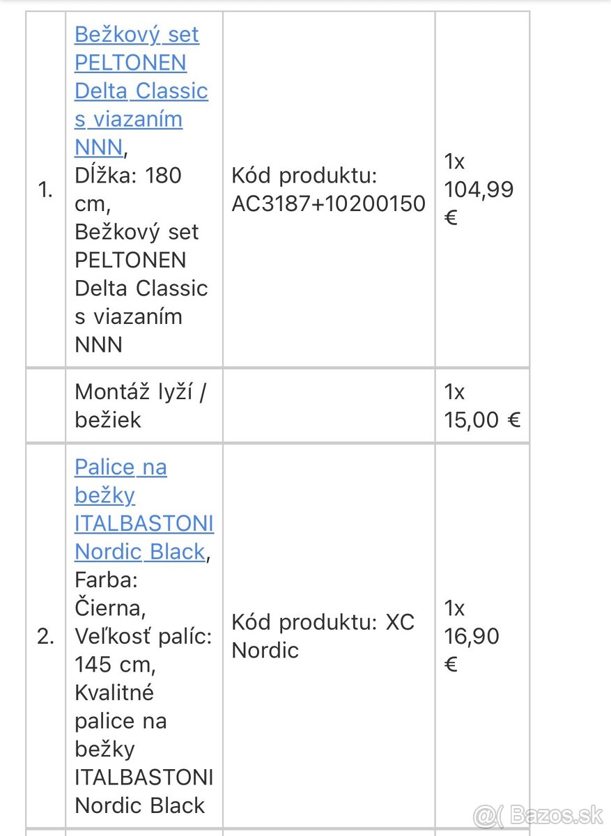 Komplet set na bežkovanie - 2