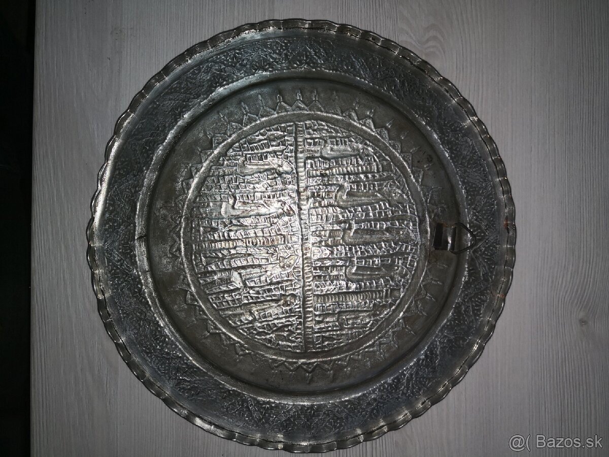 Retro medený tanier - 2