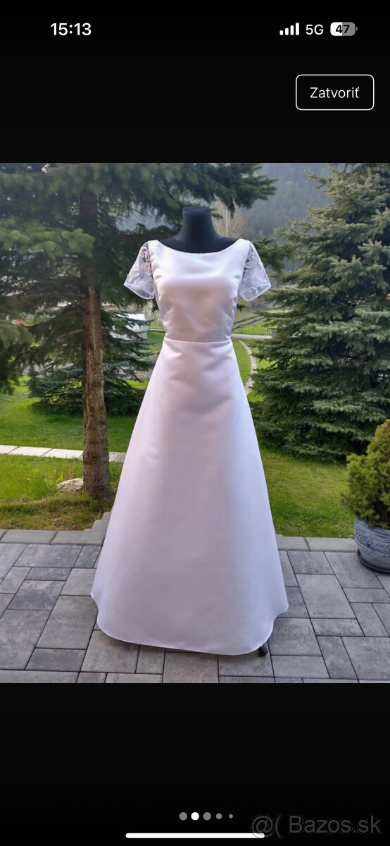 Satenové svadobné šaty - 2