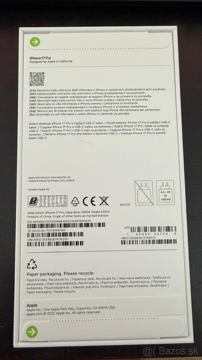 iPhone 17 pro deep blue 256gb novy - 2