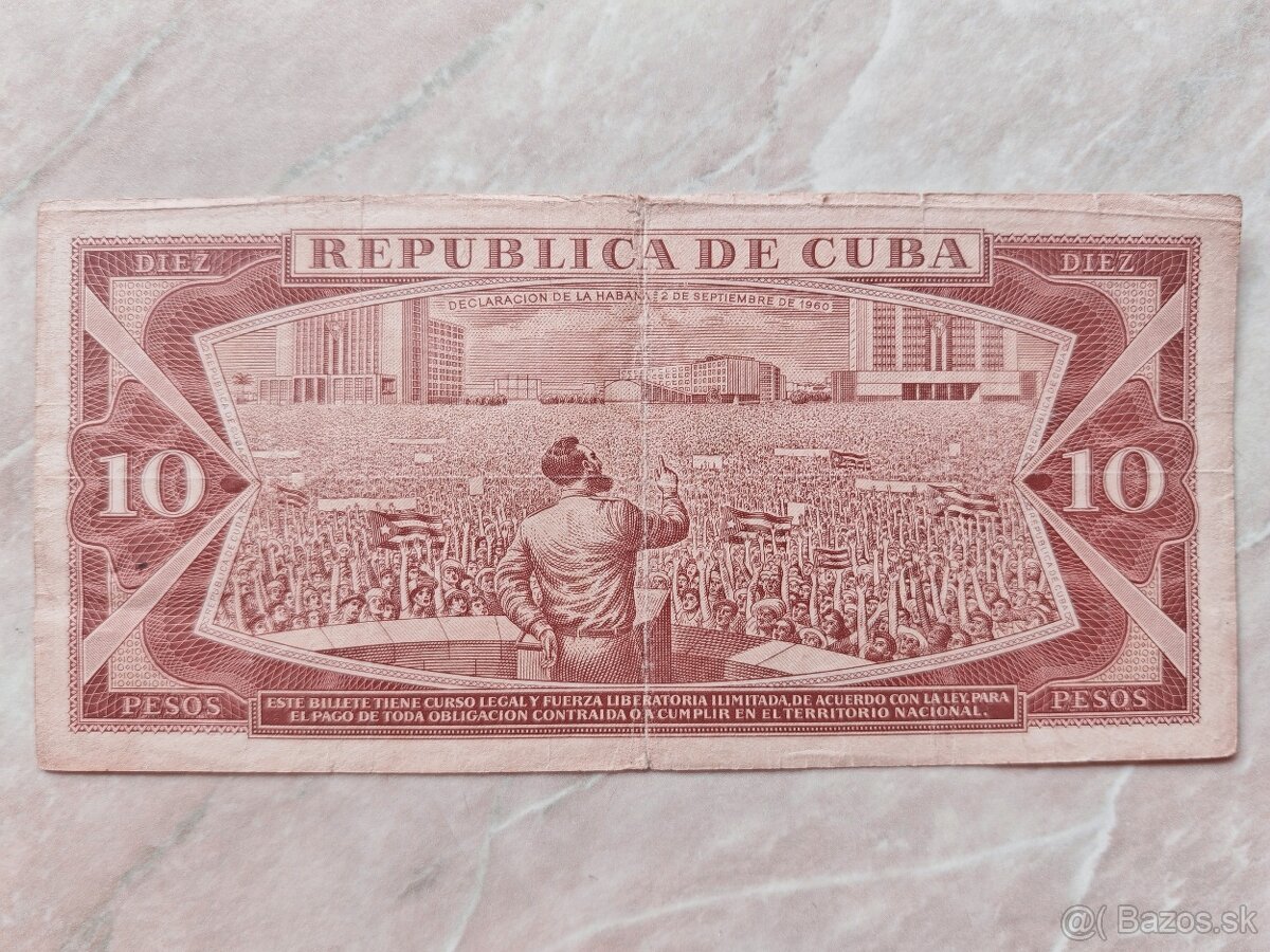 Kuba 10 Pesos 1961 Che Guevara podpis - 2