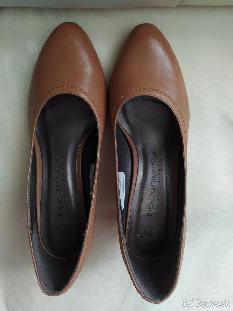 NOVÉ kožené hnedé lodičky veľ. 36 (osobný odber) - 2