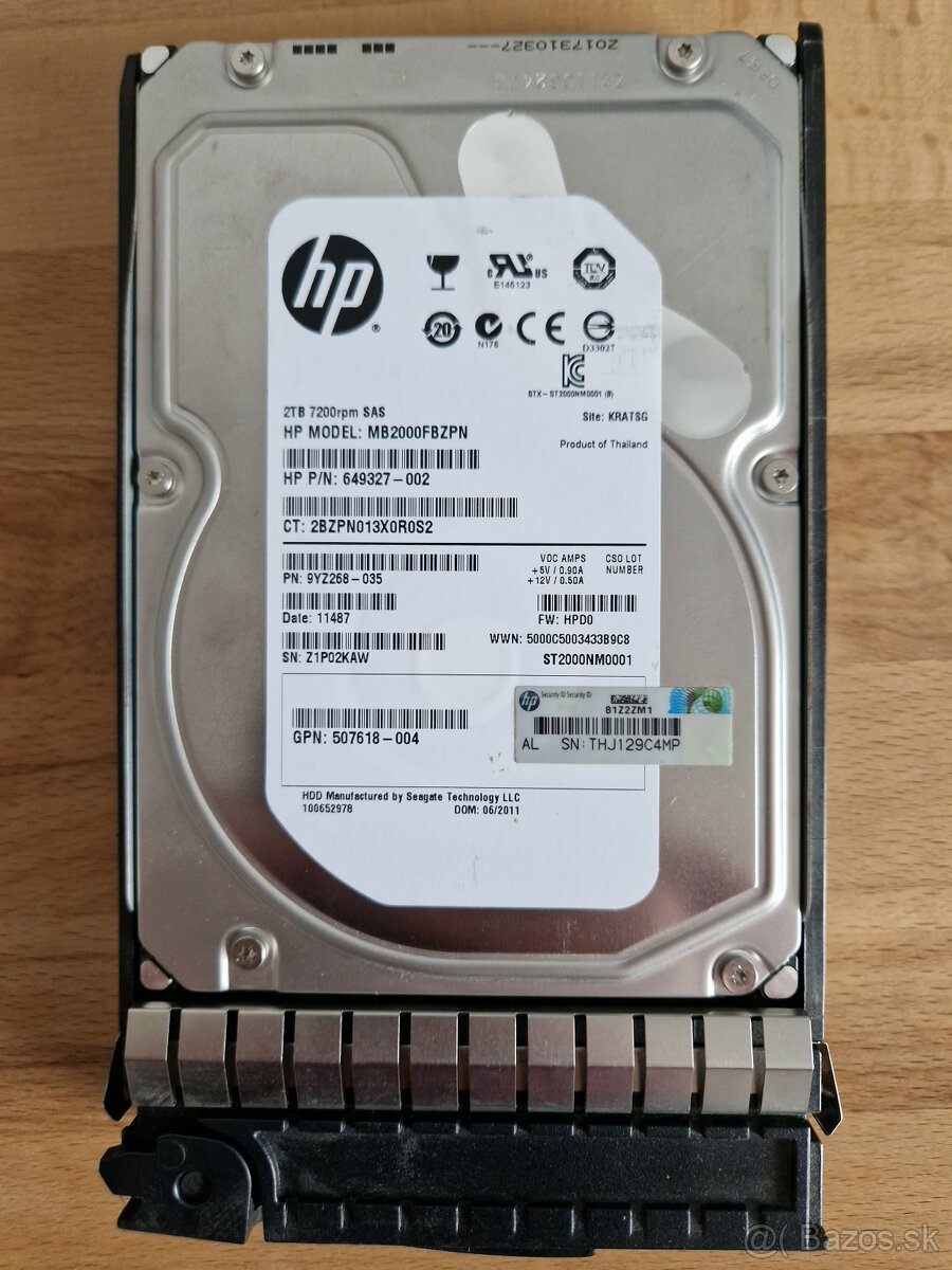 Predám 2TB HP SAS 7200rpm - 2
