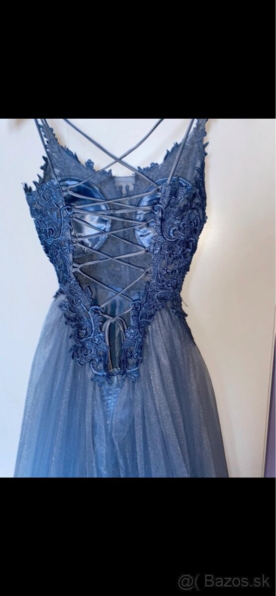 Modré spoločenské šaty - 2