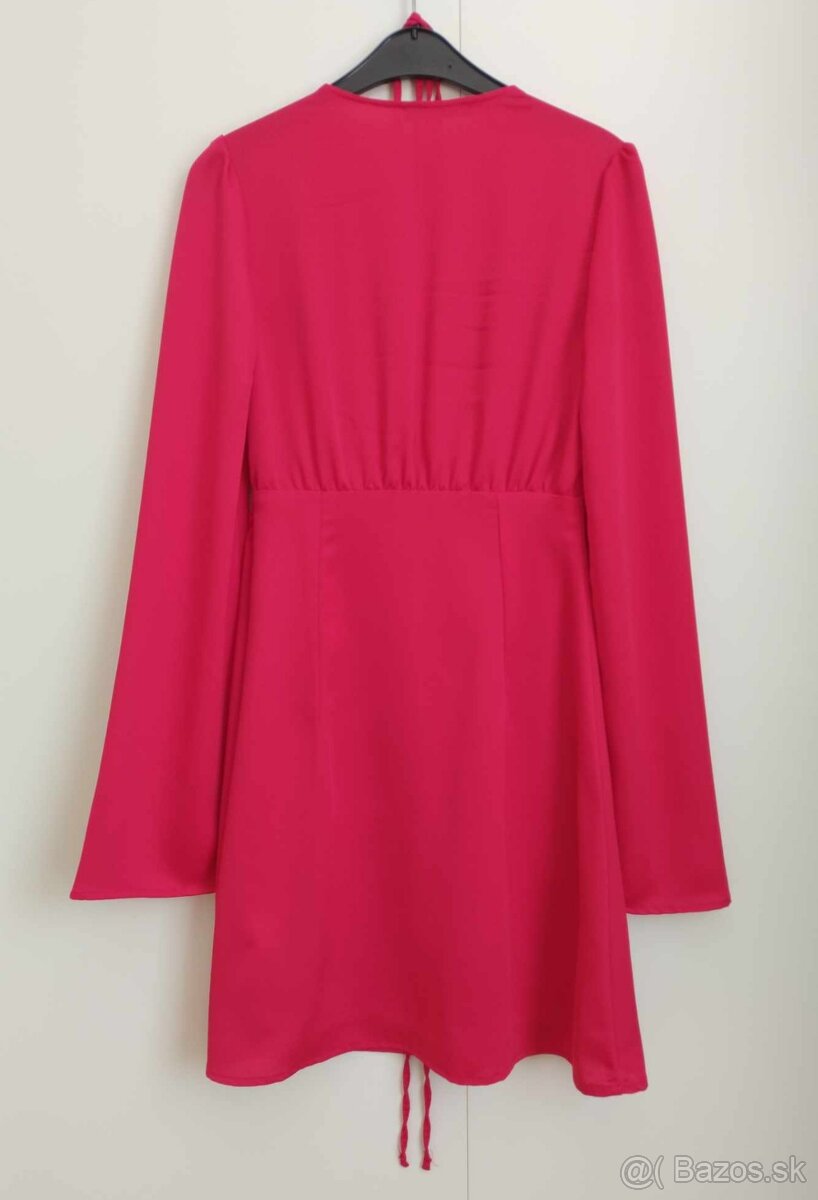 Dámske ružové/bordové šaty A strihu s dlhým rukávom (Mohito) - 2