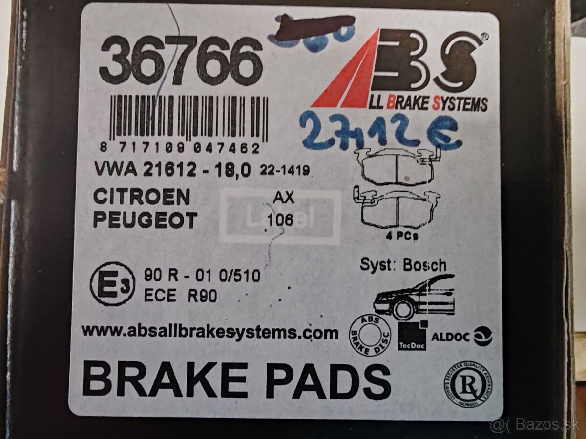 PREDÁM BRZDOVÉ OBLOŽENIE - 2