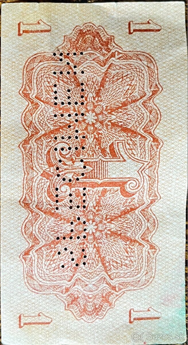 Specimen 1 koruna - bankovka - 2