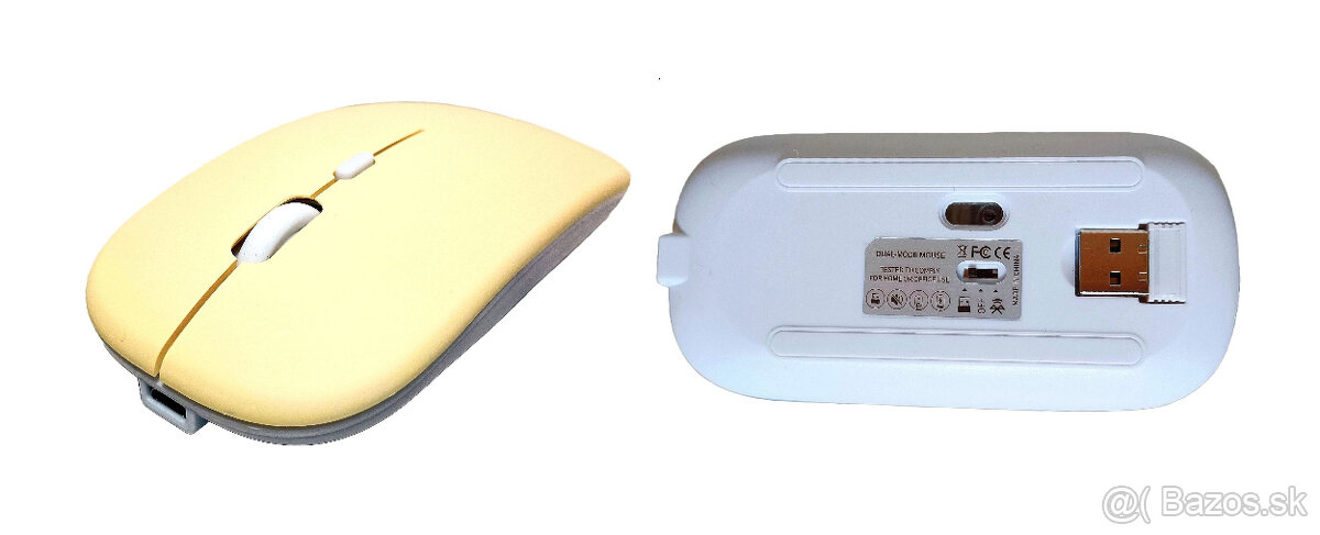 Bezdrôtová myš s podložkou - žltá - 2