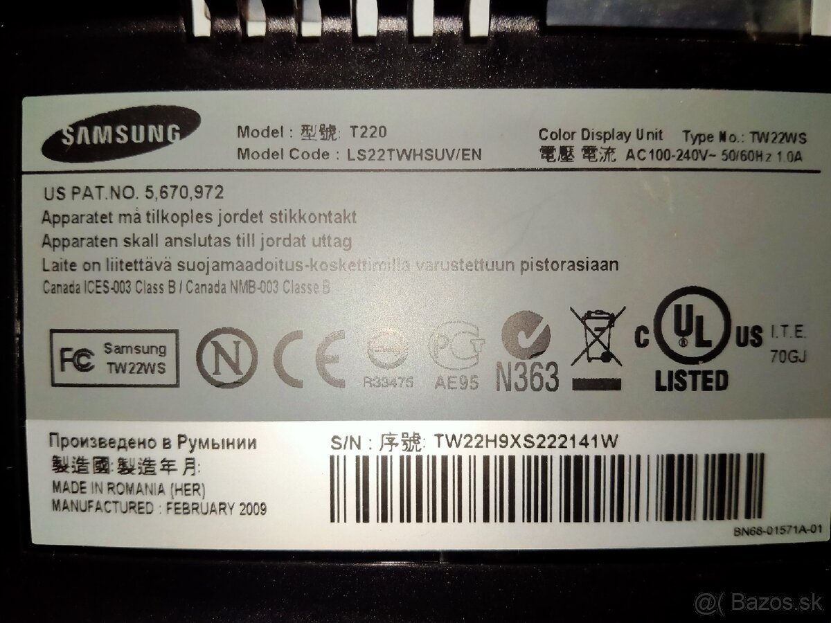 Samsung SyncMaster T220 – Štýlový 22" Widescreen monitor - 2