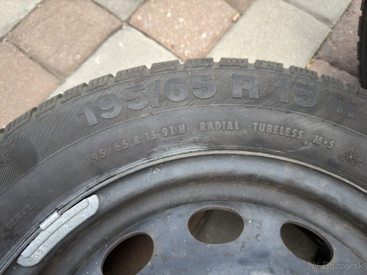 195/65 R15 + plechové disky - 2