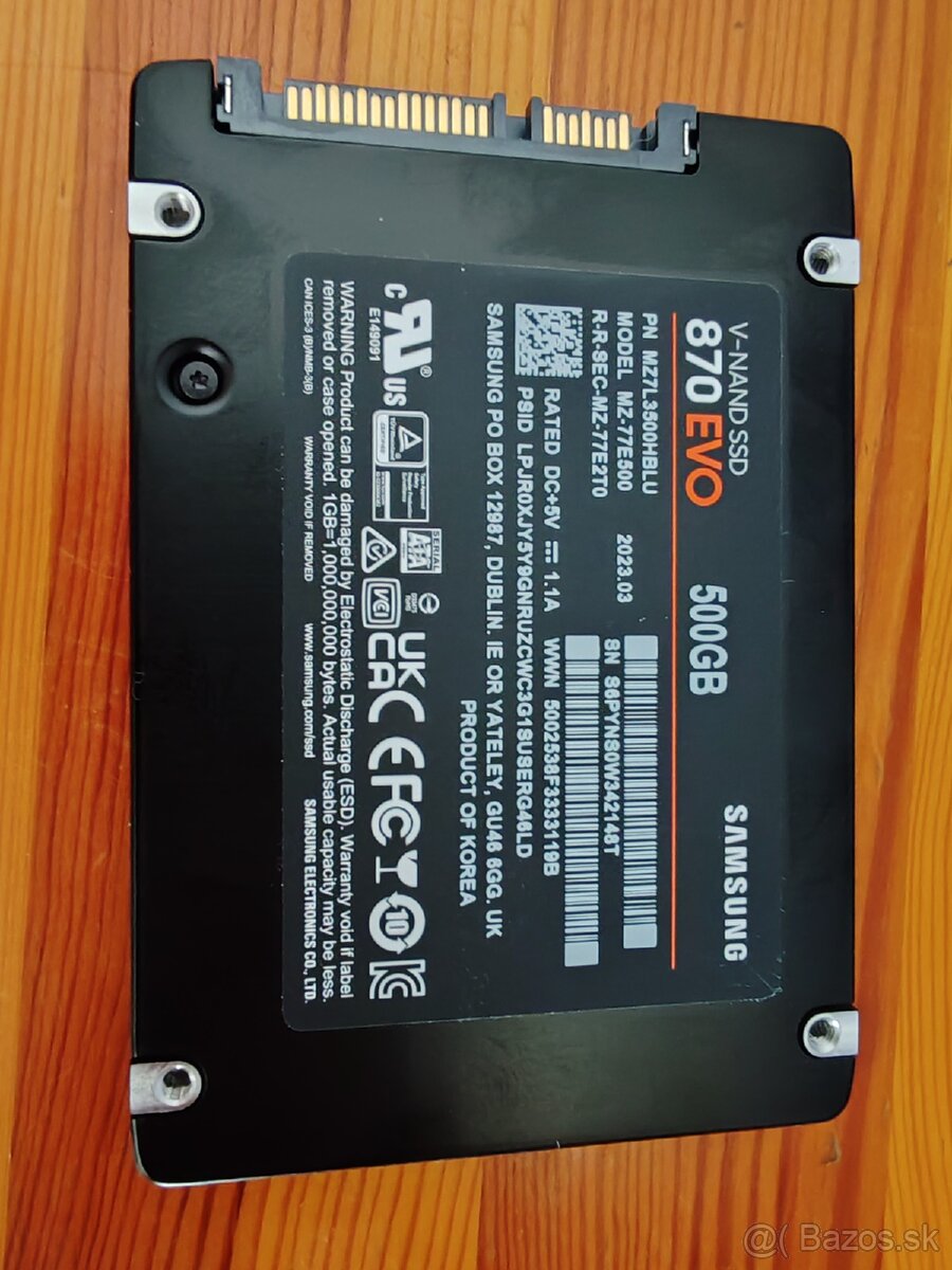 Predám 500GB 2.5" SSD SAMSUNG 870EVO SATA - 2