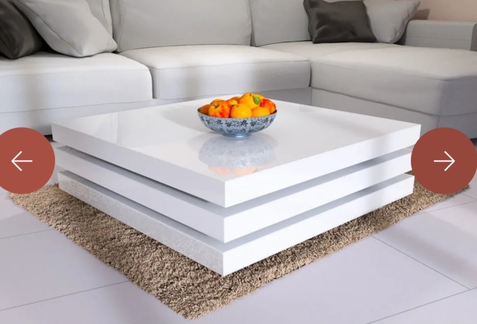 Konferenčný stôl -biely lesk - 2