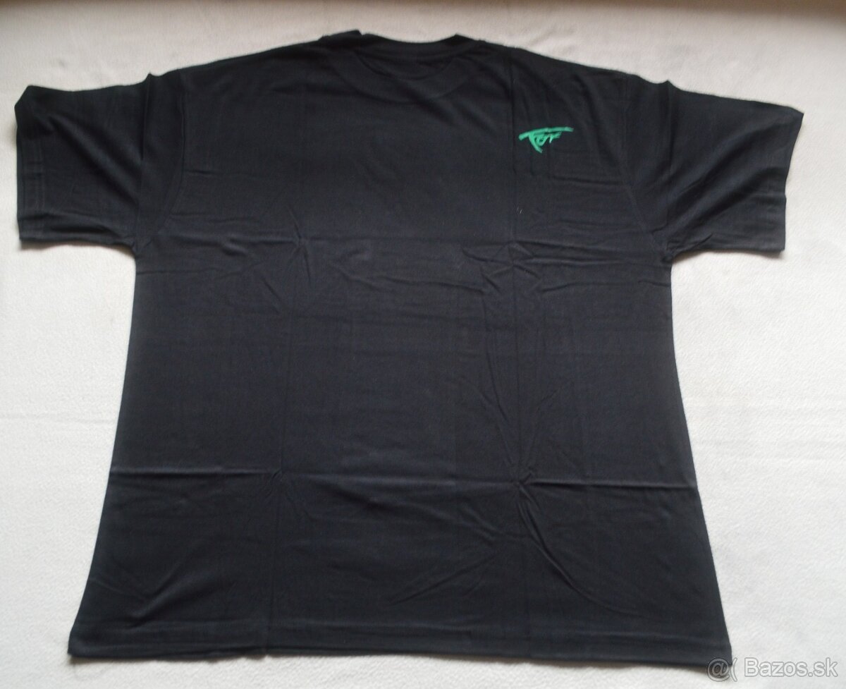 Kvalitné tričko cierne zelené fox - 2