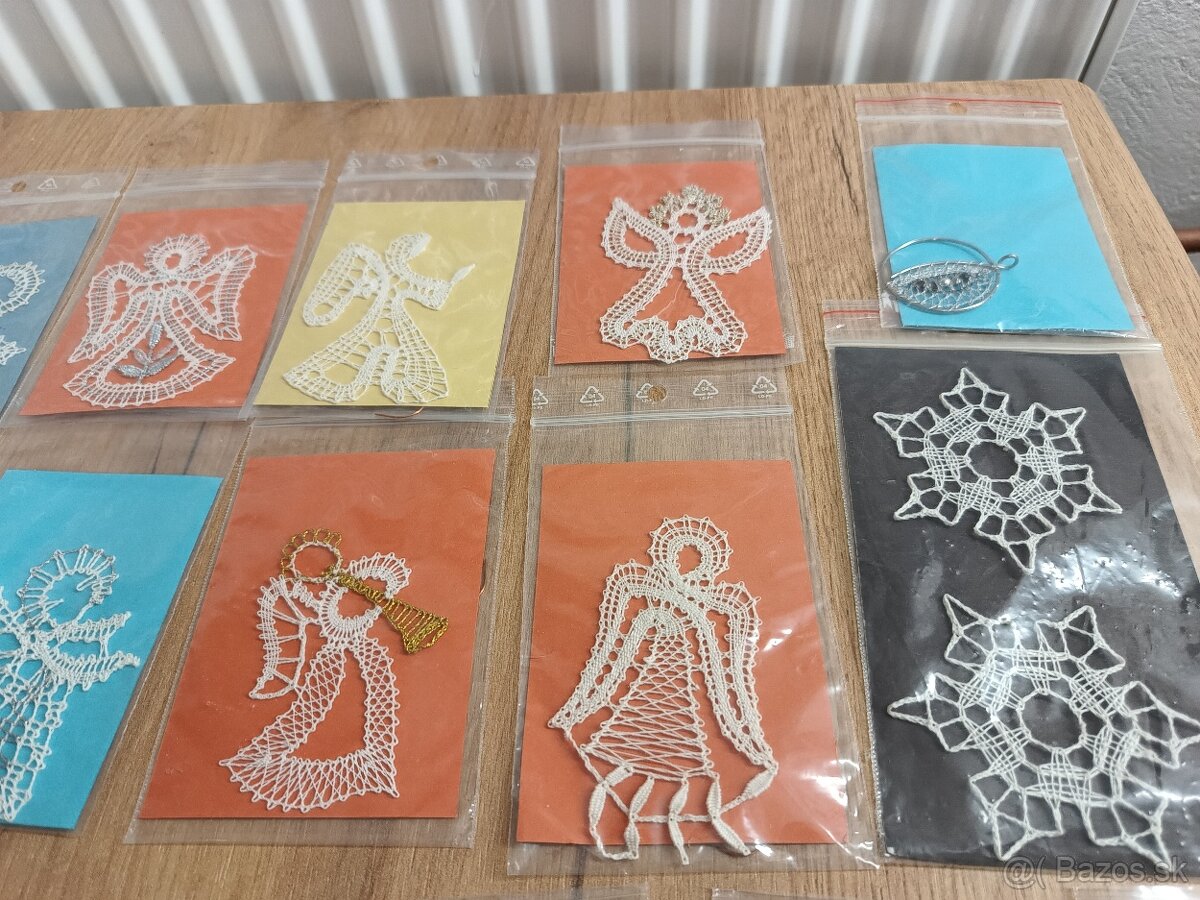 Paličkovaná čipka ozdoby, anjeli, vločky atď. - 2