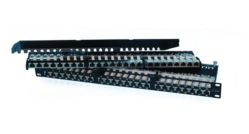 Nový tienený 19" patch panel 48port Cat5E, STP, vyväz. lišt - 2