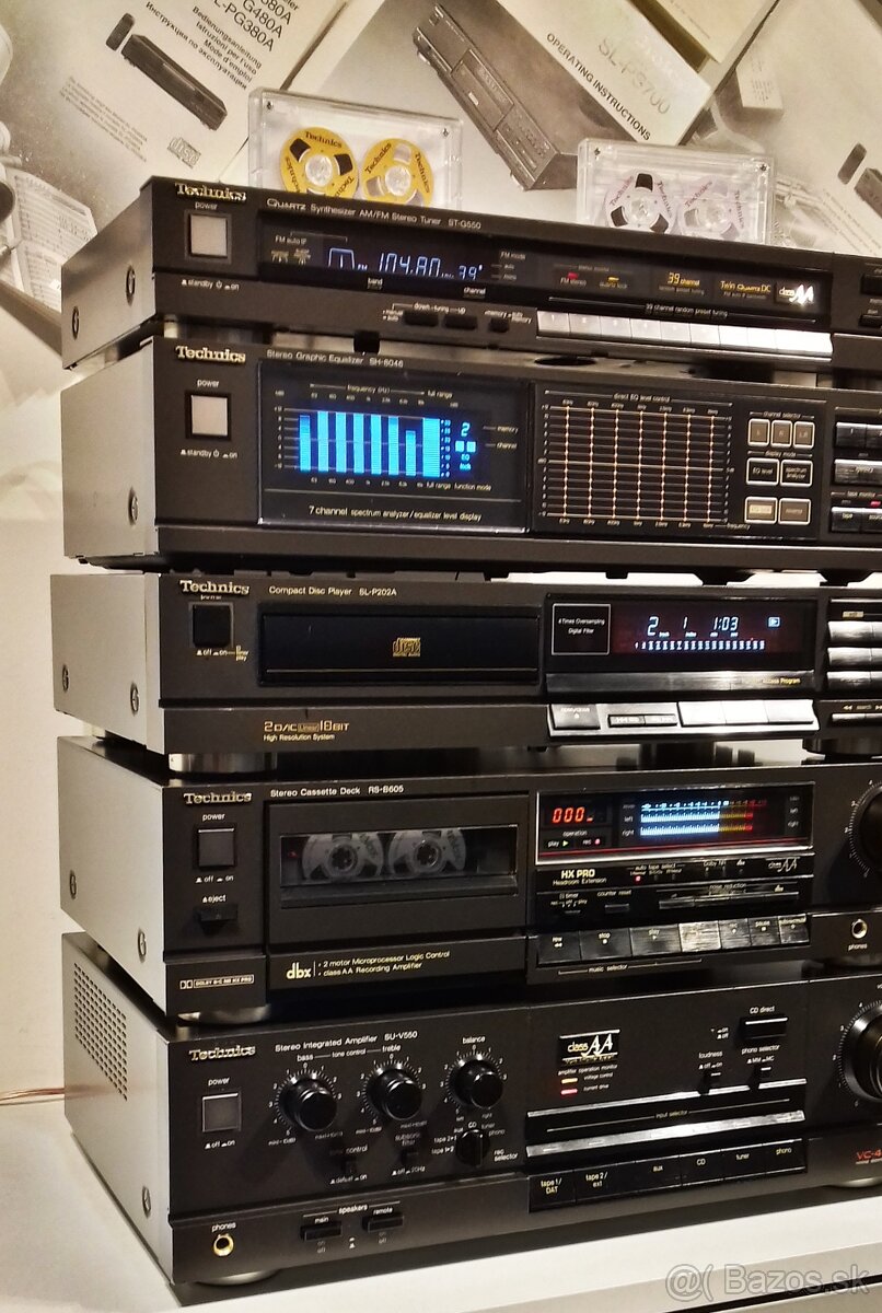 Zostava TECHNICS A04 tuner, equalizer, CD, deck, zosilnovac - 2