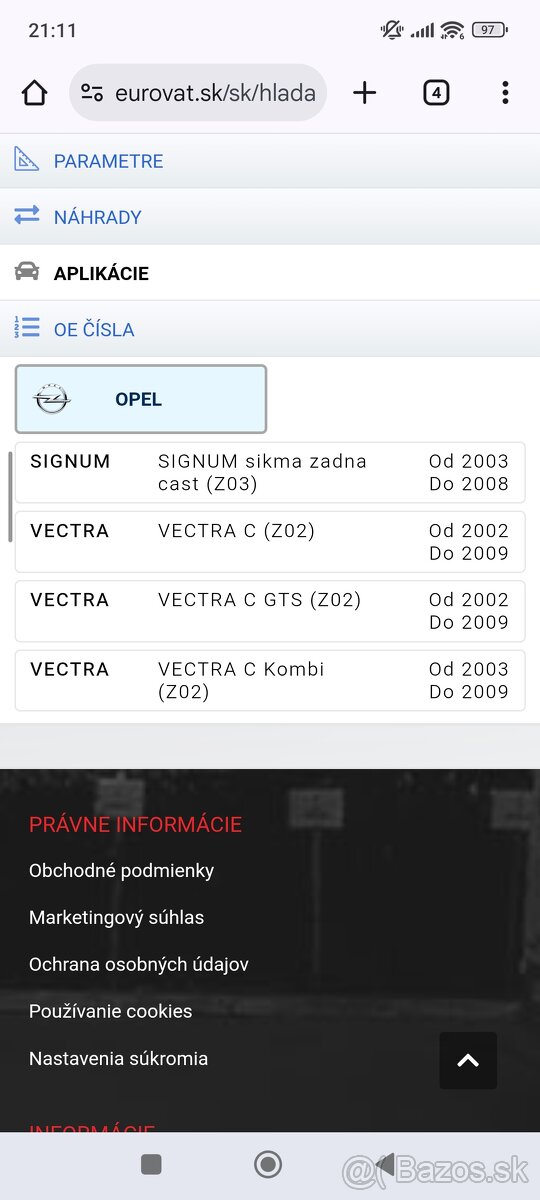 Predné tlmiče Sachs Vectra C - 2