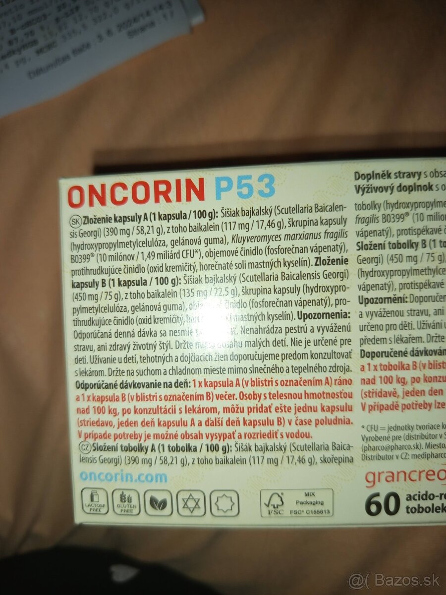 predám vyzivovy doplnok ONCORIN P53 - 2