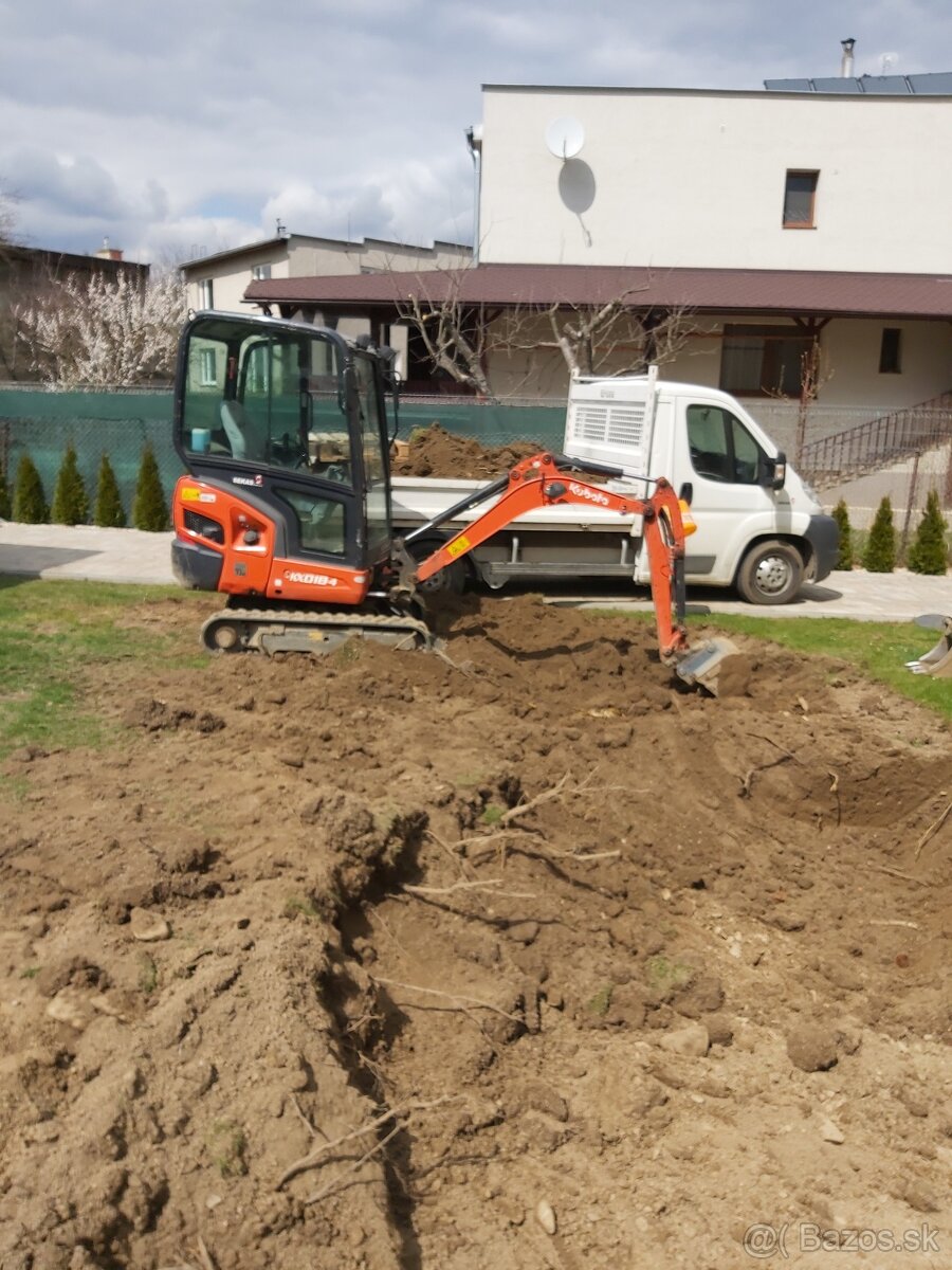 Minibager Kubota 1,8t - prenájom - 2