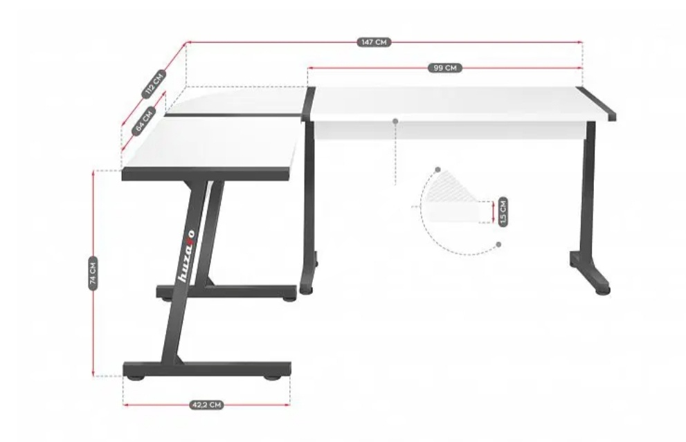 Herný stôl HERO 6.0 WHITE - 2
