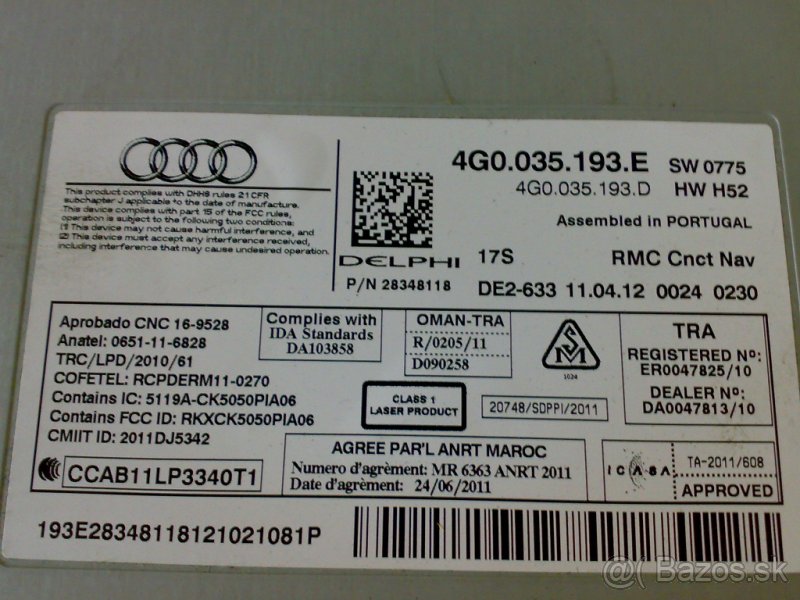 Audi A4,A6 4G MMI Navigace. - 2