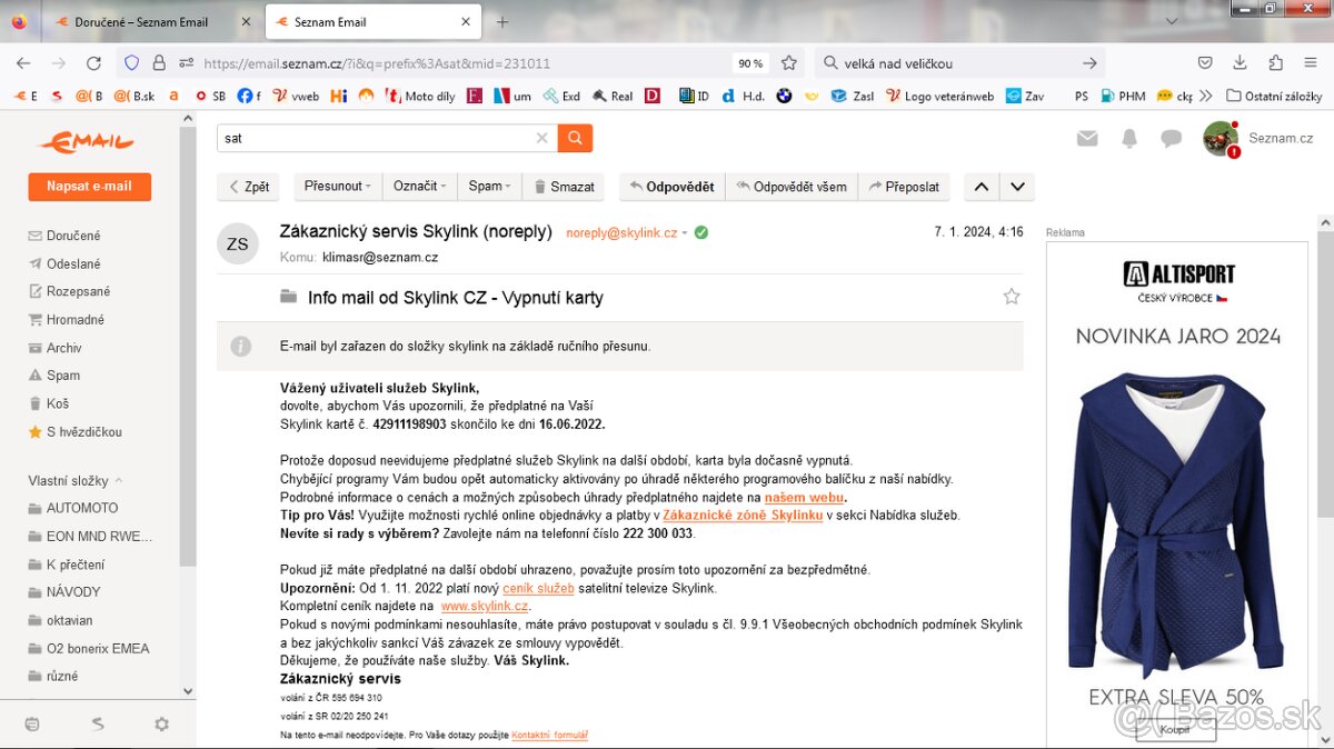 karta skylink ČR - 2