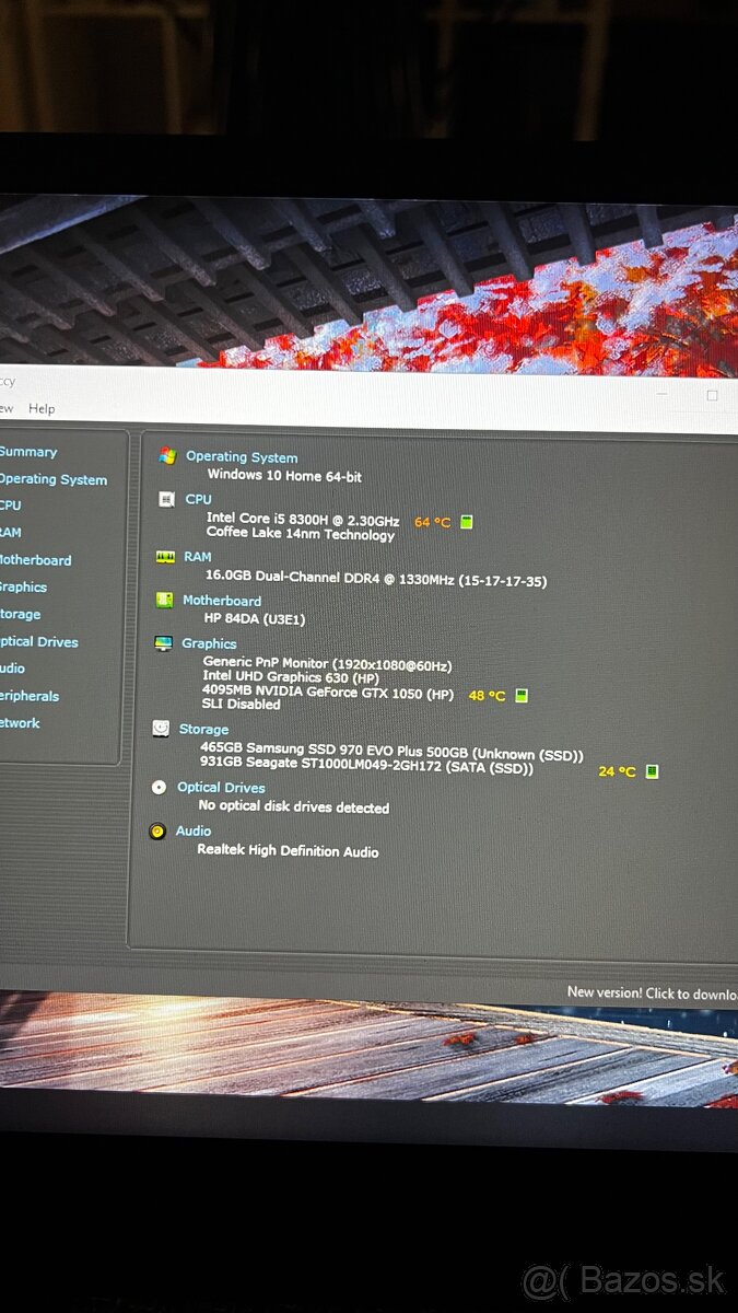 Predám HP Omen 2015 500GB SSD, 16GB DDR4, GTX1050, i5 - 2