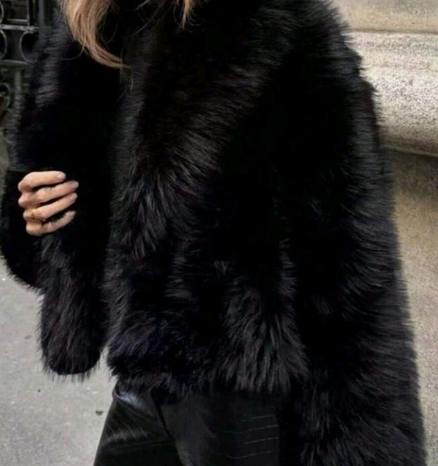 Kožuch umelý čierny - 2
