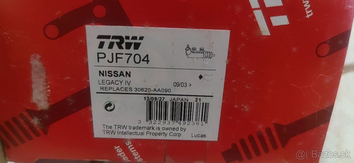 Pomocný spojkový valec Subaru Legacy - 2