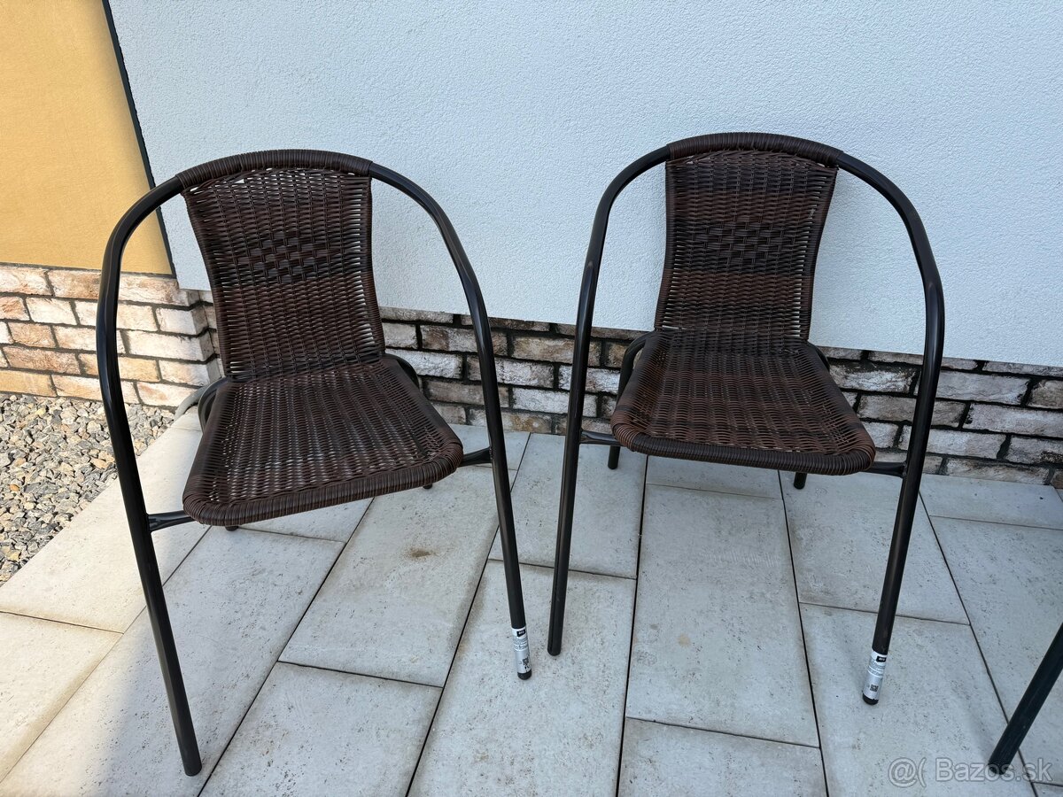 Ratanové stoličky hnedé 2ks - 2