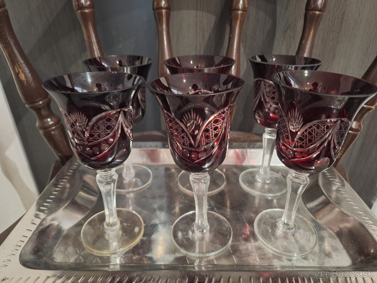 Rubínové poháre - 2 sady - 2