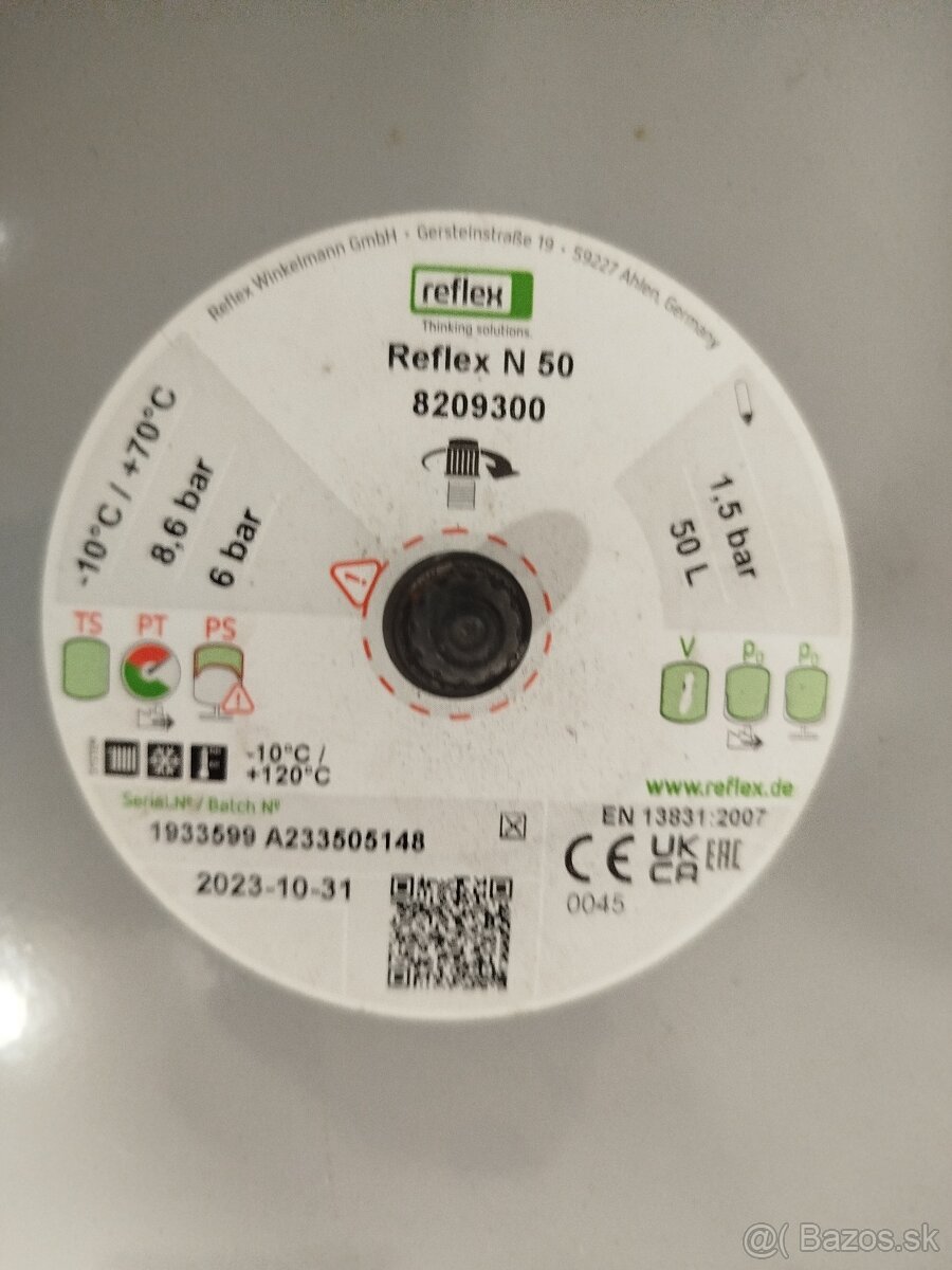 Expanzná membránova nádoba reflex 50l - 2