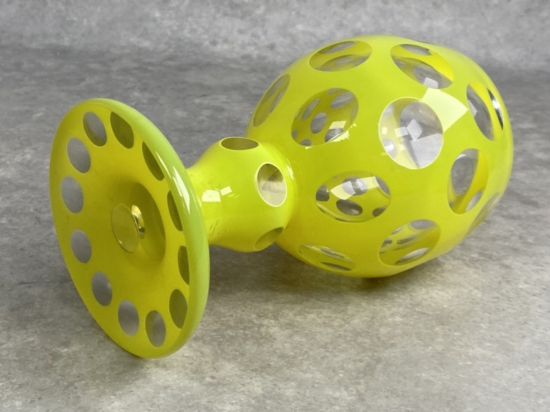 Kalich z vrstveného skla optický dekor Art deco - 2