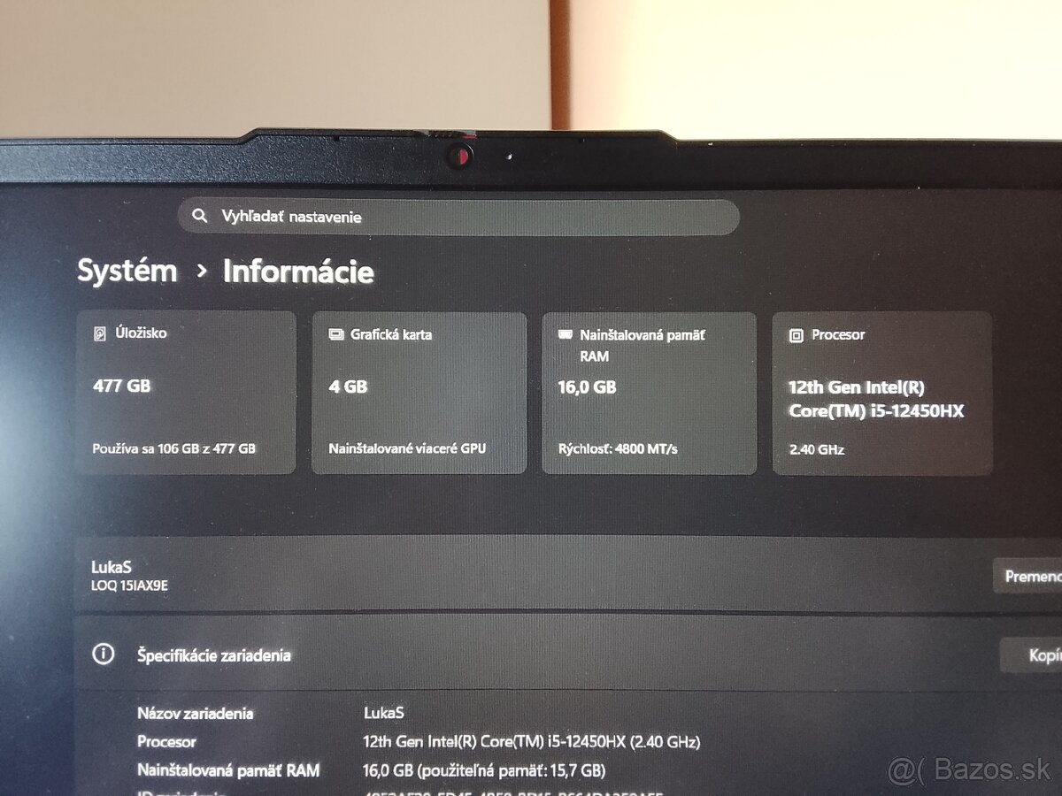 Ntb lenovo loq - 2