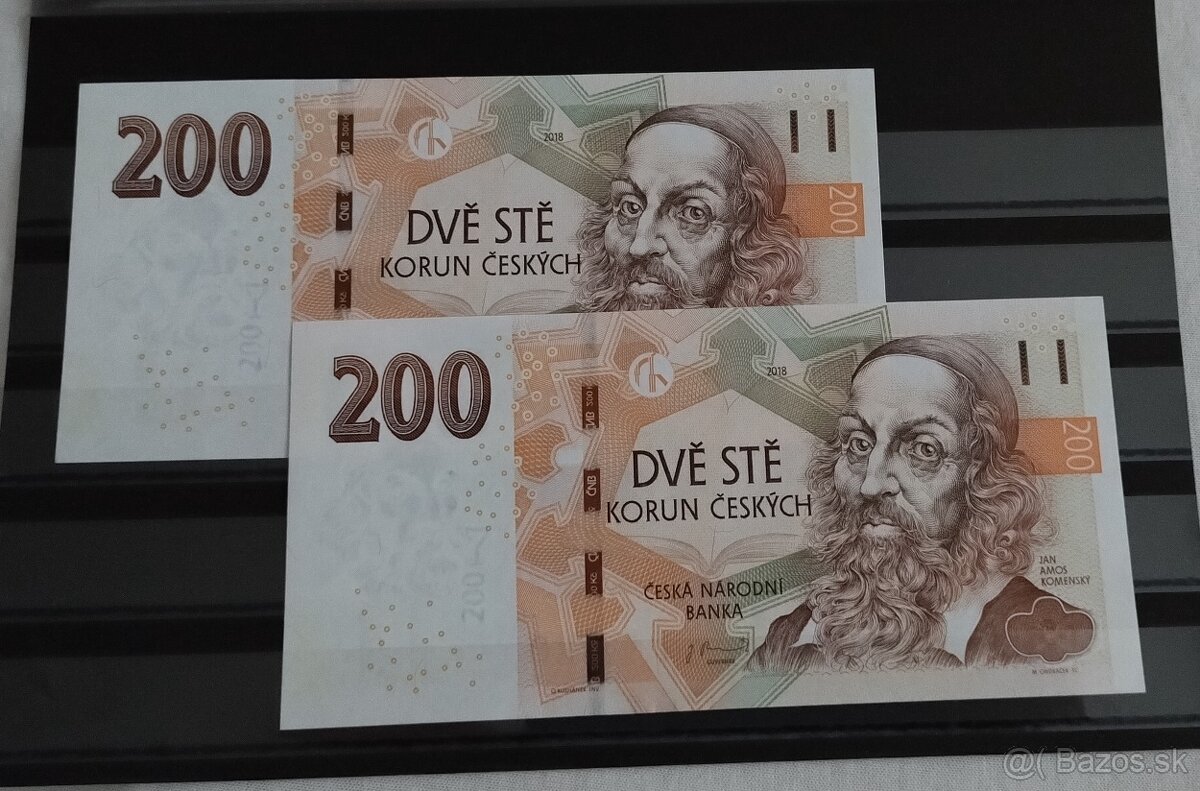200 Kč bankovky UNC postupka - 2