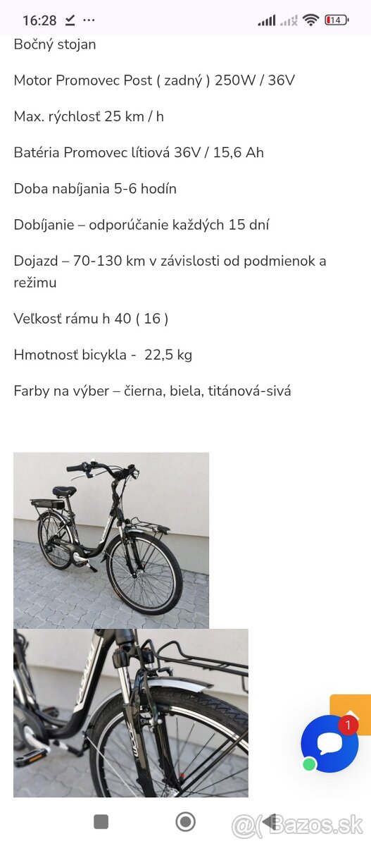 Predám elektrobicykel dámsky - 2