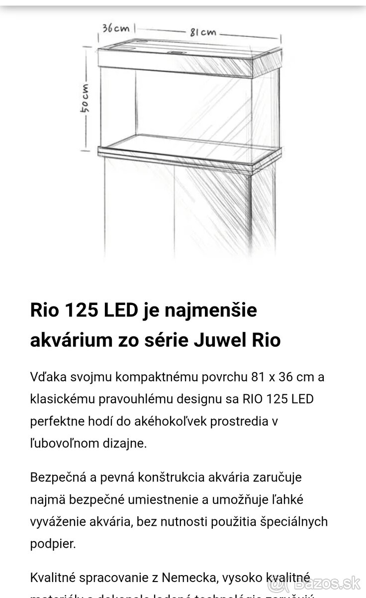 Akvárium set Juwel Rio 125L zabehnuté top stav - 2