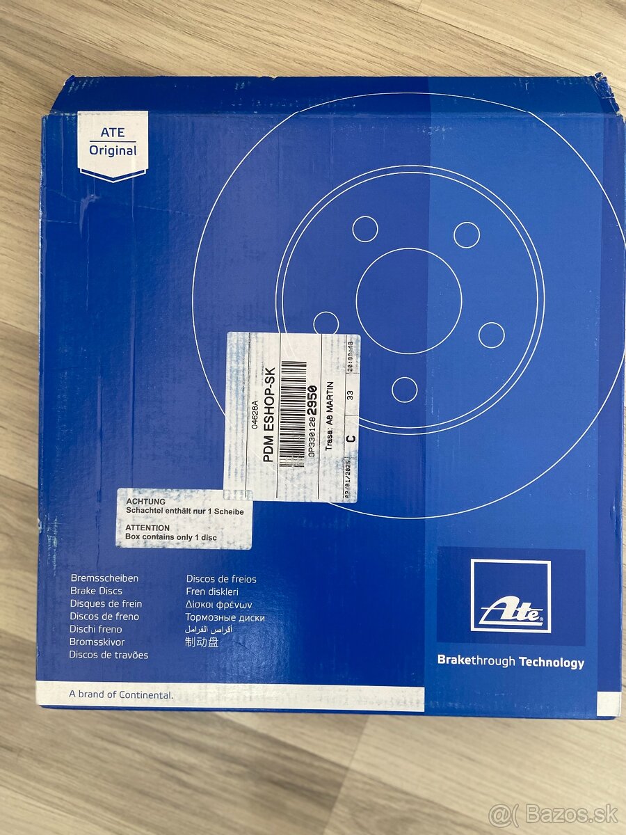 NOVÉ brzdové kotuče a platničky ATE - 2