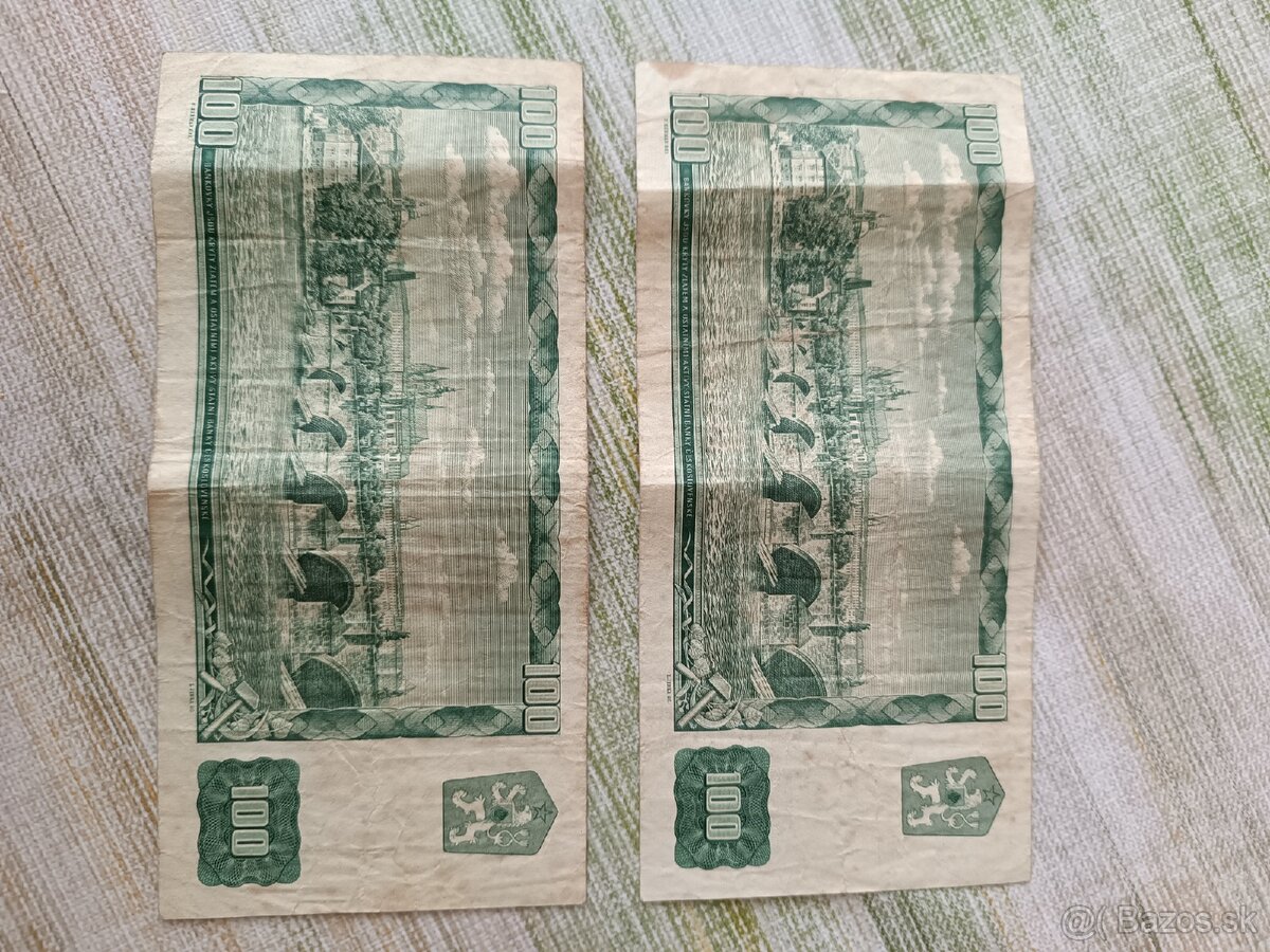 Predám 100 Korún Československých 2ks - 2