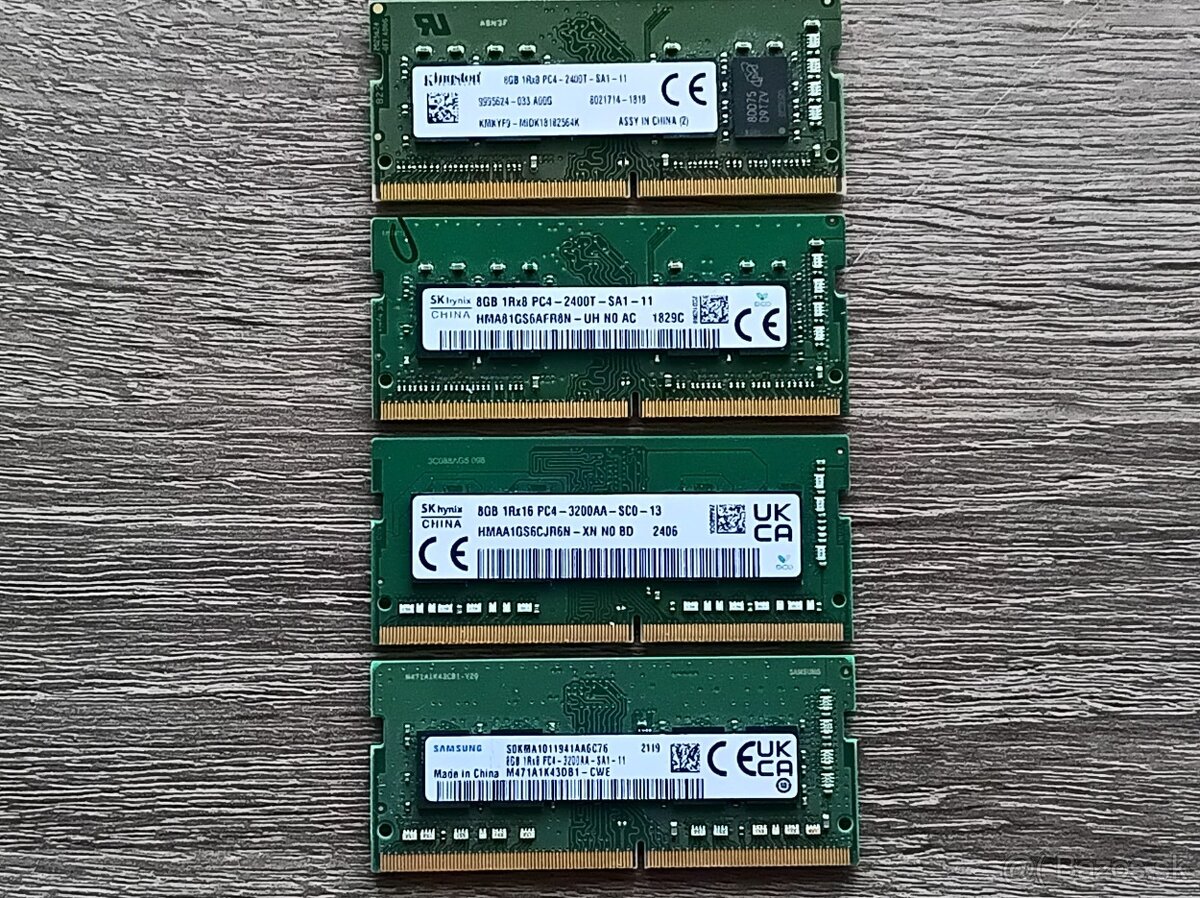 8GB Kingston, SkHynix - SoDimm 1Rx8 DDR4 - 2
