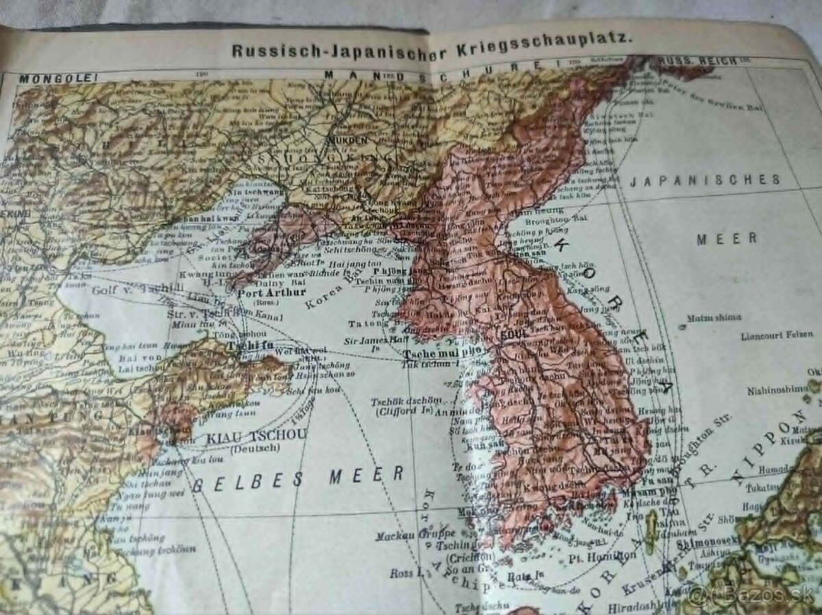 Mapa (rok 1904) Rusko Japonska vojna - 2