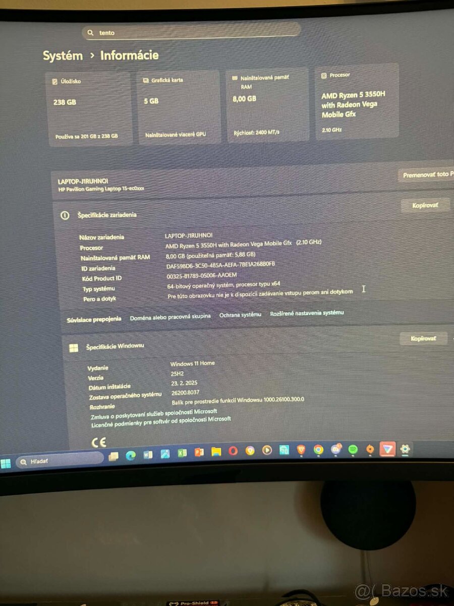 HP Pavilion Gaming 15-ec0101nc, Ryzen 5 3550H - 2