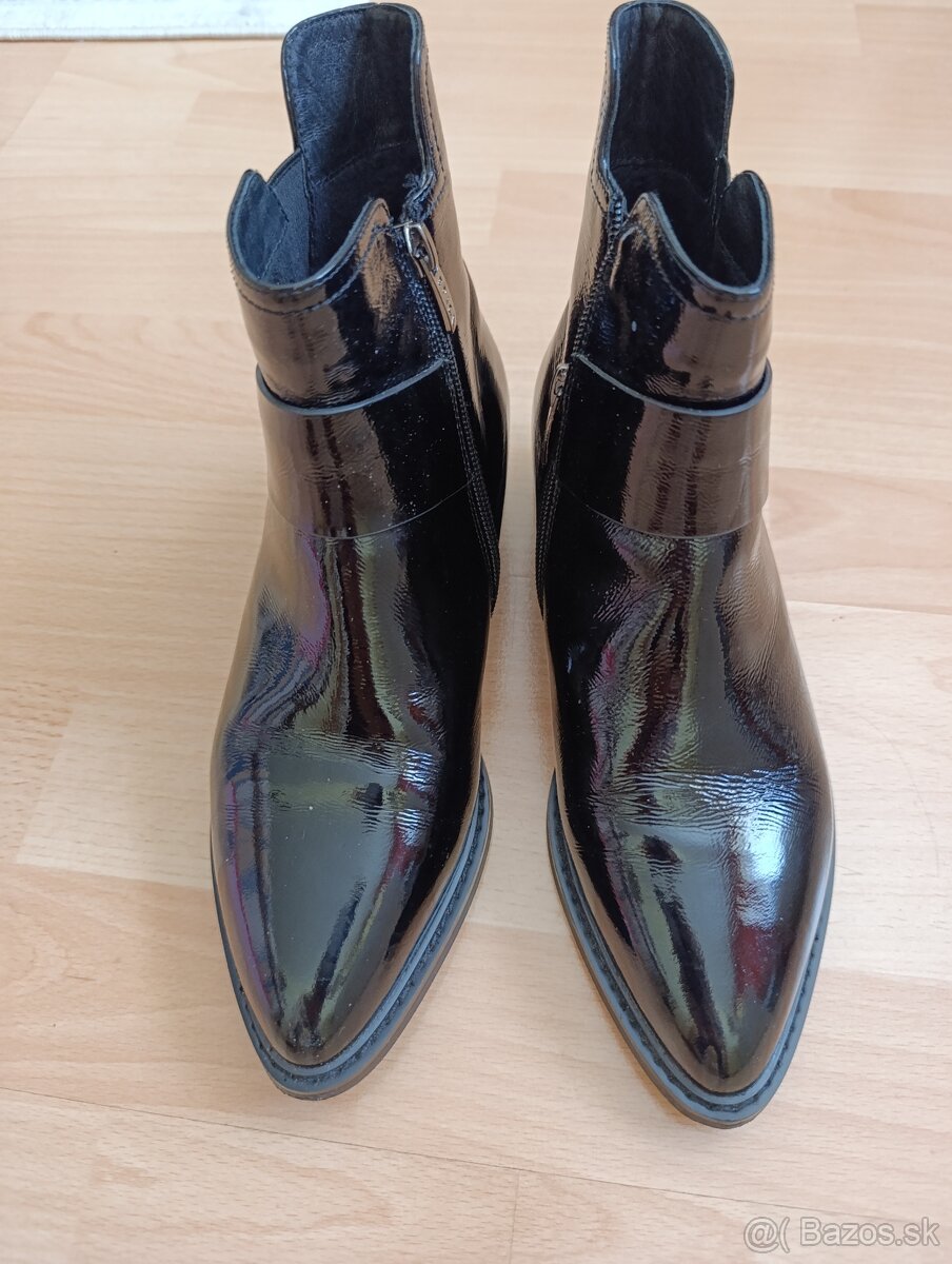 Kožené lakované čižmy - 2