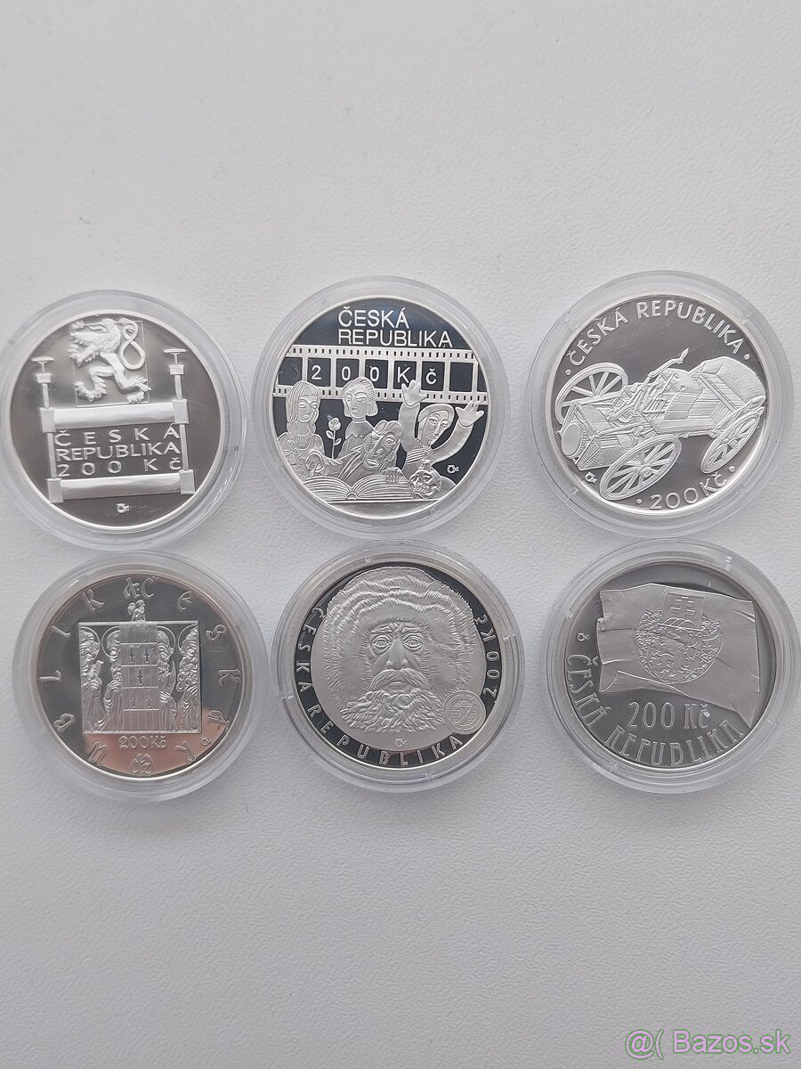 Mince strieborne 200 KČ Proof - 2