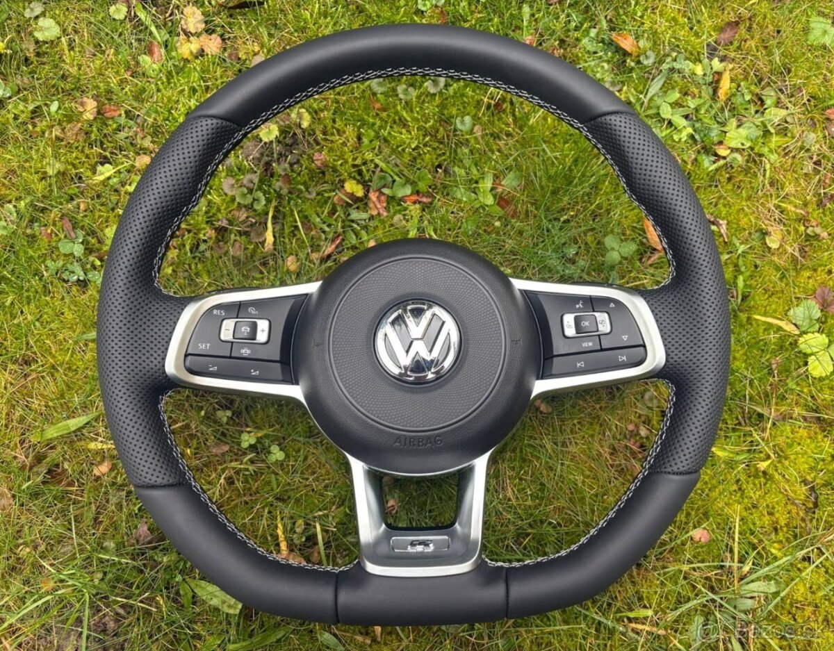 -Rline VW VOLANT KOZENY MULTIFUNKCNY biele šitie - 2