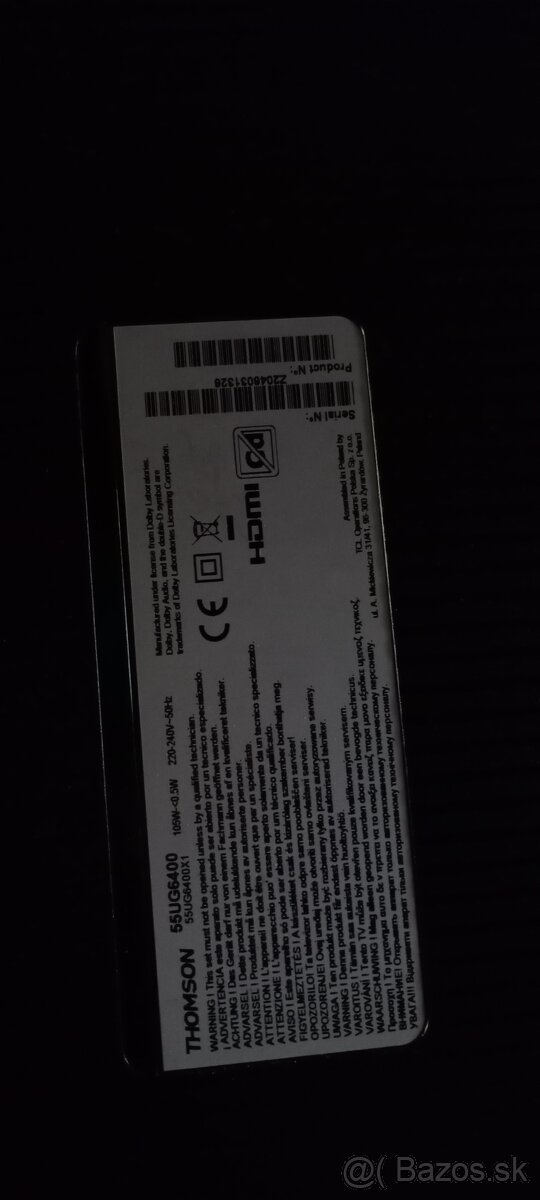 Predám tv Thomson 55UG6400 Nedovážam neposielam iba osobný - 2