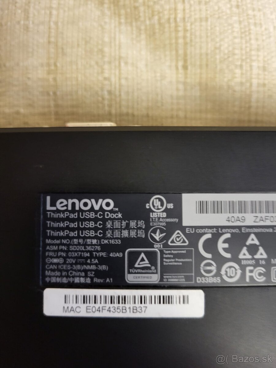 Lenovo dock model 03X7194 40A9 - 2