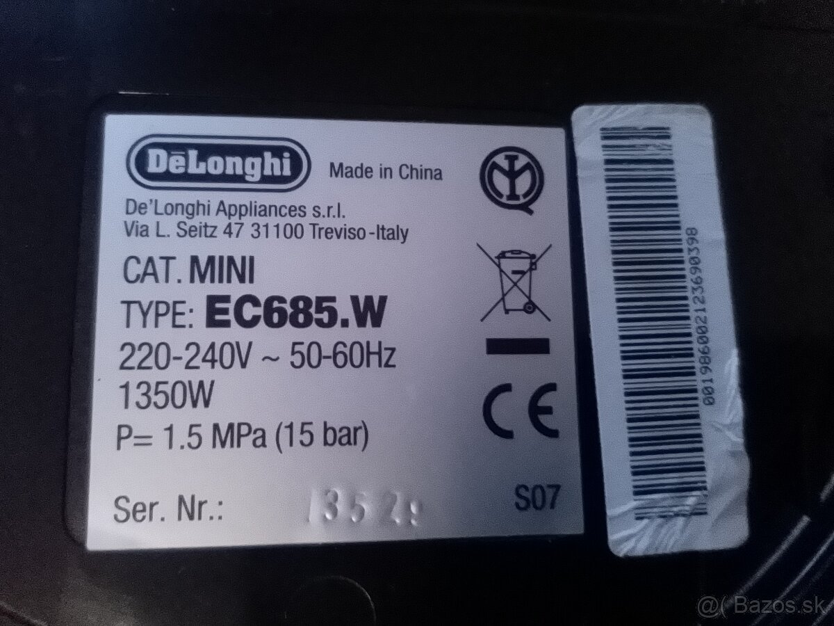 Predám kávovary Krups a Delongi na opravu . - 2