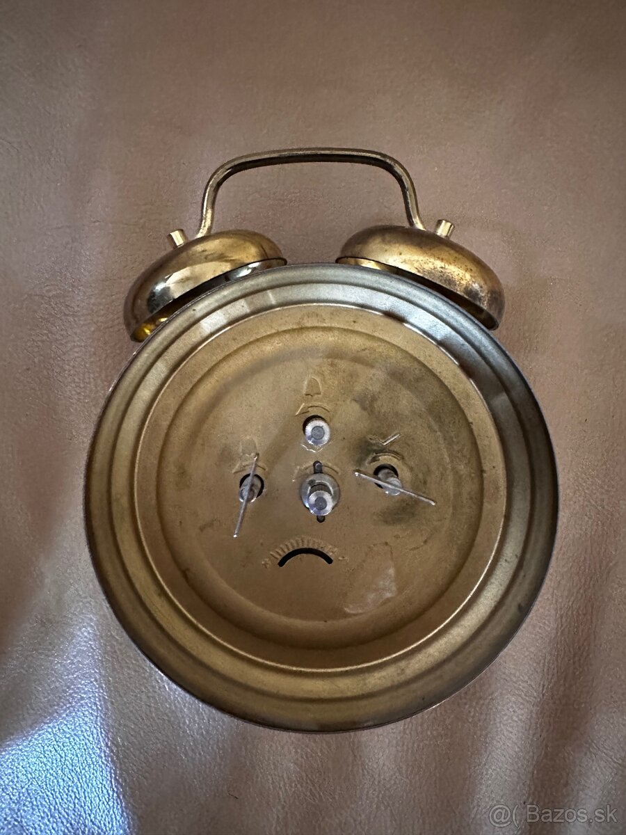 PRIM – retro mechanický budík (Československo, mosadz) - 2